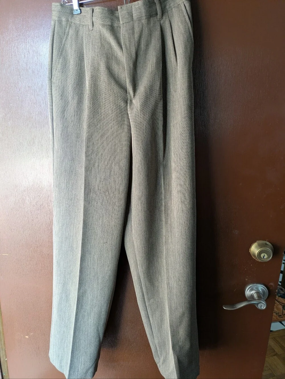 Men's High-Waist Pleated Trousers in Taupe